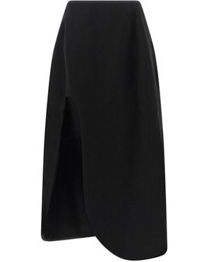 Jil Sander Virgin Wool Slit Skirt - Black