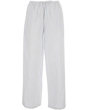 DUNST Pajama String Pants With Stripes Pants - White