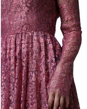 Dolce & Gabbana Lace Midi Dress - Purple