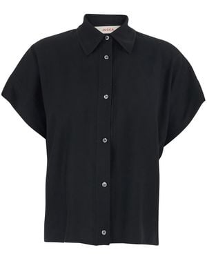 Jucca Shirt With Classic Collar And Short Sleeves - Black