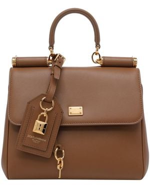 Dolce & Gabbana Small My Sicily Handbag - Brown