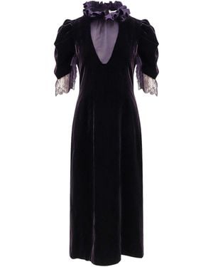 McQueen Velvet Dress With Silk Lining - Black
