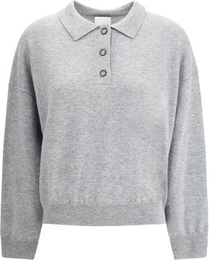 Allude Wool Polo Sweater - Gray