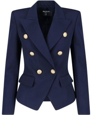 Balmain Double-Breasted Blazer - Blue