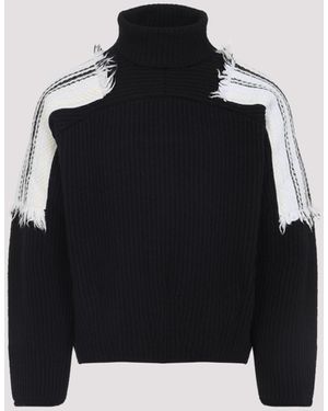 Mordecai Jacquard Stripe Turtle Neck - Black