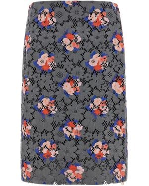 Fendi Bouquet Lace Skirt - Blue