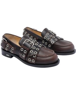 Mach & Mach Mach & Flat Shoes Calf Leather/Leather Sole - Brown