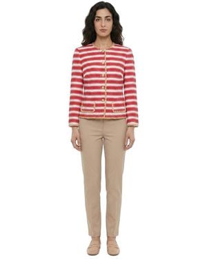 Dolce & Gabbana Dolce & Gabbana Striped Cotton-Blend Jacket - Red