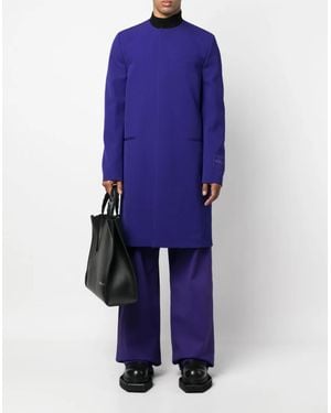 Off-White c/o Virgil Abloh Wave Tag Dry Wool Skate Coat Clothing & Jackets - Blue