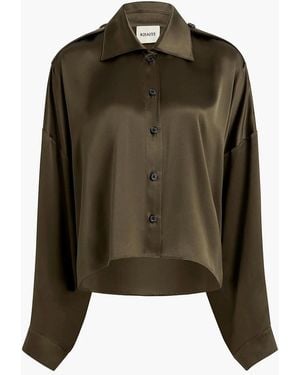 KHAITE Top Bodine En Cuir Dark - Green