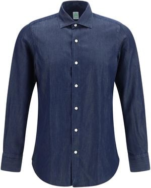 Finamore 1925 Giza 45 Shirt Cotton - Blue