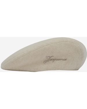 Jacquemus Flat Beret Valérie Wool Virgin Hat - Gray