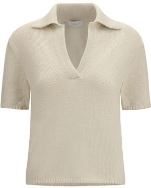 Gabriela Hearst Sohan Polo Kashmir/Capra Hircus Shirts - White