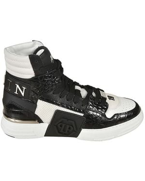 Philipp Plein Embossed High-Top Trainers - Black