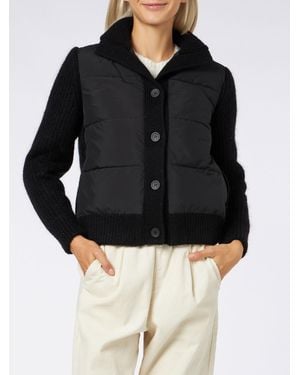 MC2 Saint Barth Padded Jacket With Knitted Sleeves - Black