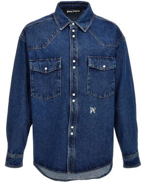Palm Angels 'Lw Monogram' Jacket - Blue