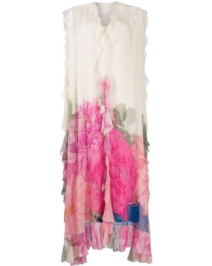Valentino Ruffled Floral Print Gown Clothing - Pink