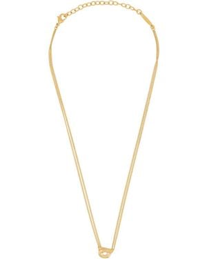 Ferragamo Pendant Necklace Hooks Brass Necklaces - Metallic