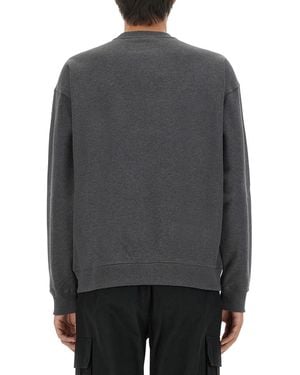 Versace Sweatshirt With Crocodile Logo Cotton Sweatshirts - Gray