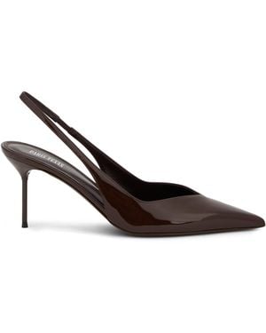 Paris Texas Slingback Pumps Patent Calfskin Sandal - Black