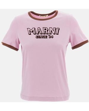 Marni Slim Fit Cotton T-Shirt - Pink