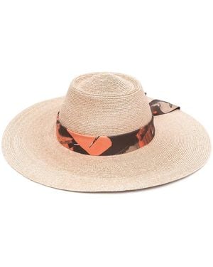 Ferragamo Ribbon-Tie Straw Hat - Pink