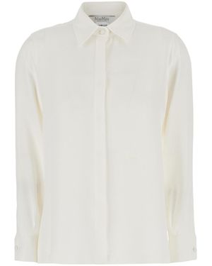 Max Mara Shirt Geranio Silk — Blouses - White