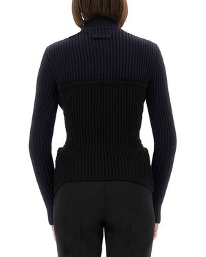 Jean Paul Gaultier Shirt With Corset Merino Wool Jumpers - Blue
