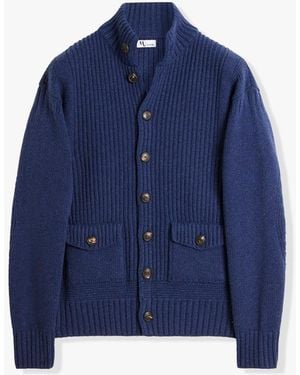 Doppiaa Aalmiro Knitted Bomber Jacket Knitwear - Blue