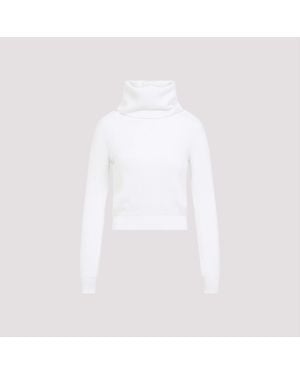 Alaïa Hooded Long Sleeves Top - White