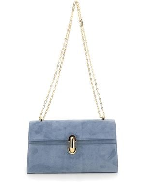 SAVETTE Chain Symmetry Clutch With Metal Details - Blue
