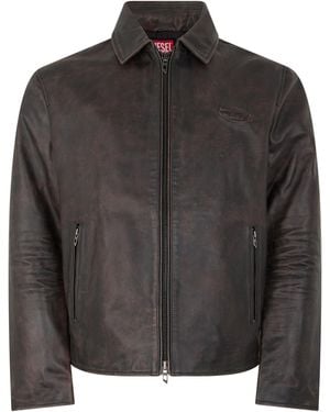 DIESEL Leather Jacket Cow - Black