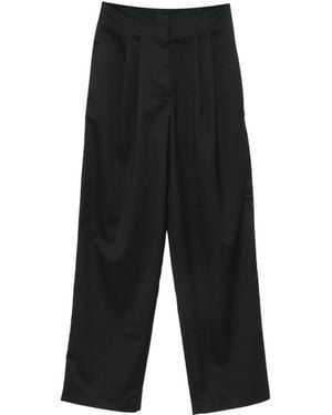 Sessun Pleated Wide-Leg Trousers - Black