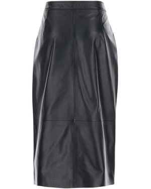 Arma Midi Skirt With Front Slit - Grey