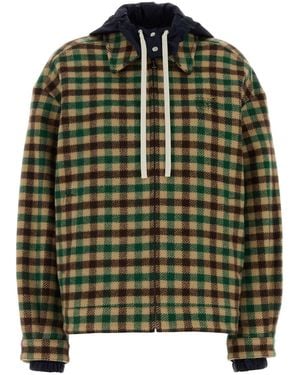 Miu Miu Embroidered Wool Blend Jacket - Green