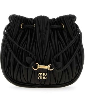 Miu Miu Nappa Leather Pouch - Black