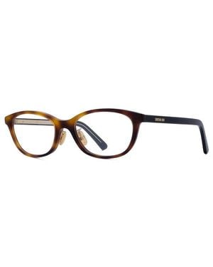 Dior Eyeglasses Oval Full Rim, Shiny Honey Havana Frame And Clear Demo Lenses Lens Spiritor2J2600 - Brown
