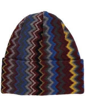 Missoni Beanie, Wool Acrylic Hat - Blue