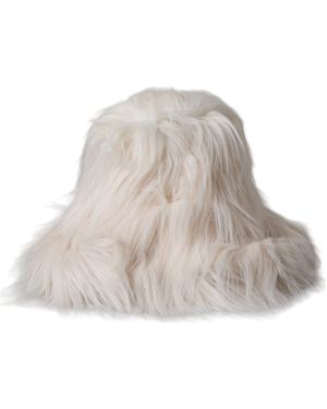 Dolce & Gabbana Acrylic Fur Bucket Hat Modacrylic Polyester - Natural