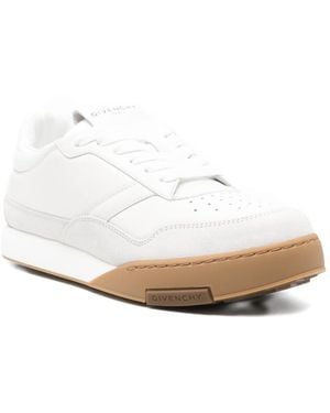Givenchy Signature Leather Trainers With Bicolour Rubber Sole - White
