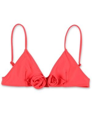 Coperni Flower Detail Bikini Top - Red
