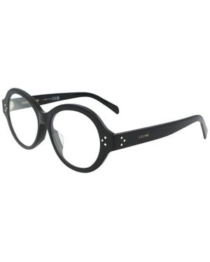 Celine Eyeglasses Oval Full Rim, Shiny Frame And Clear Demo Lenses Lens Cl50157F001 Sunglasses - Black