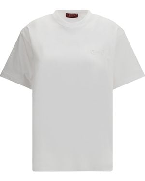 Gucci Cotton Jersey T-Shirt T-Shirts - White