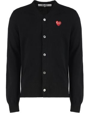 COMME DES GARÇONS PLAY Wool Cardigan Cardigans - Black