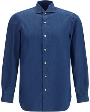 Finamore 1925 Napoli Shirt Cotton - Blue