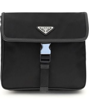 Prada Re-Nylon And Saffiano Shoulder Bag - Black