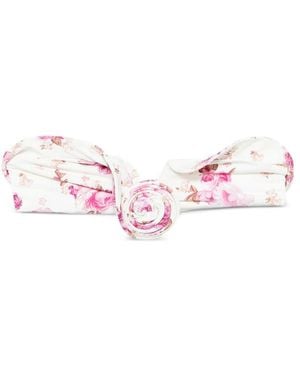 Magda Butrym Floral Print Bandeau Beachwear - Pink