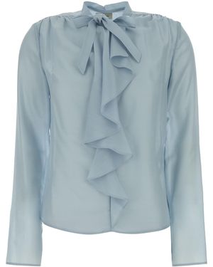 Jacob Cohen Blusa Con Volant Davanti - Blue