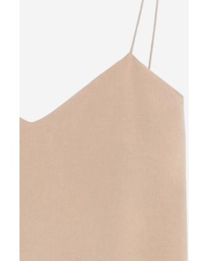 Max Mara Silk Top With Thin Straps Tops - Natural