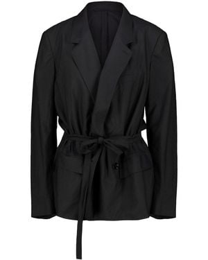 Lemaire Belted Light Tailored Jacket - Black